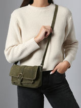 Shoulder Bag Jenny Leather Pieces Green jenny 17160093-vue-porte