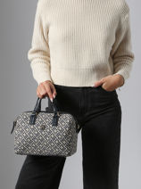 Sac Port Main Th Jacquard Polyester Recycl Tommy hilfiger Bleu th jacquard AW17633-vue-porte