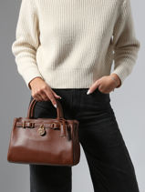 Satchel American Icon Leather Tommy hilfiger Brown american icon AW17926-vue-porte