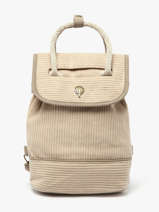 Backpack Le voyage en panier Beige velours AHP241