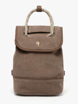 Backpack Le voyage en panier Brown velours AHP241