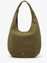 Shoulder Bag Velours Le voyage en panier Green velours AHP243