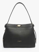 Shoulder Bag Mademoiselle Romy Leather Lancaster Black mademoiselle romy 106