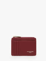 Coin Purse With Card Holder David jones Red saffiano 1