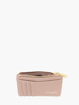 Coin Purse With Card Holder David jones Pink saffiano 1-vue-porte