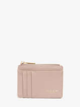 Porte-monnaie Porte-cartes David jones Rose saffiano 1