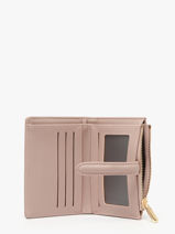 Porte-monnaie Porte-cartes David jones Rose saffiano P163-vue-porte