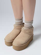 Boots Classic Ultra Mini Platform En Cuir Ugg Beige women 1135092