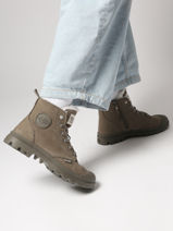 Boots In Leather Palladium Green women 95982281-vue-porte