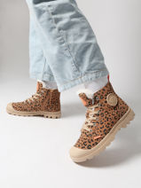 Bottines En Cuir Palladium Marron women 99519974-vue-porte