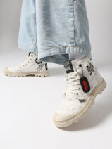 Bottines Palladium Blanc women 74497180-vue-porte