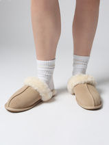 Chaussons Scuffette Ii En Cuir Ugg Beige women 1106872-vue-porte