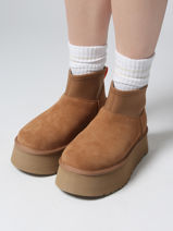 Platform Boots Classic Mini Dipper In Leather Ugg Brown women 1168170-vue-porte