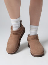 Boots Classic Ultra Mini In Leather Ugg Brown women 1116109-vue-porte