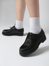 Derby Shoes In Leather Kleman Black women PADRINI-vue-porte
