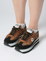 Sneakers Plateforme Flex M Jogger En Cuir No name Marron women IMHP01KC-vue-porte