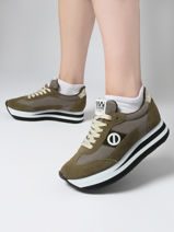 Sneakers Plateforme Flex M Jogger En Cuir No name Vert women IMKNITAY-vue-porte