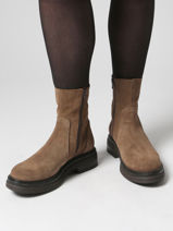 Bottines En Cuir Aliwell Marron women A0407-vue-porte