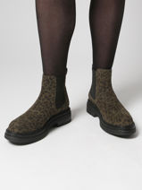 Chelsea Boots En Cuir Aliwell Vert women A0631-vue-porte