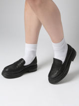 Slippers In Leather Aliwell Black women A0234-vue-porte