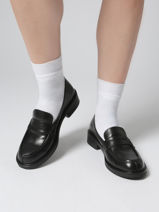 Slippers In Leather Aliwell Black women A3226-vue-porte