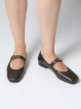 Ballerines En Cuir Aliwell Marron women A2715-vue-porte
