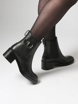 Heeled Boots In Leather Tamaris Black women 45-vue-porte