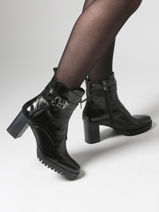 Bottines  Talon Evie En Cuir Dorking Noir women D9163-vue-porte