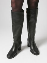 Heeled Boots In Leather Tommy hilfiger Black women 8865BDS-vue-porte