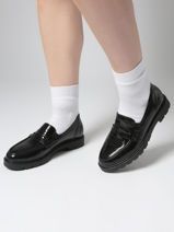 Moccasins In Leather Remonte Black women 2-vue-porte