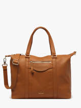 Sac Port� �paule Vintage Cuir Nat et nin Marron vintage THYLANE