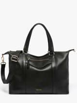 Sac Port� �paule Vintage Cuir Nat et nin Noir vintage THYLANE