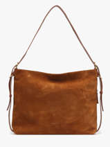 Sac Port paule Moreen Cuir Daim Nat et nin Marron vintage MOREEN