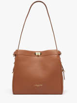 Shoulder Bag Mademoiselle Romy Leather Lancaster Brown mademoiselle romy 105