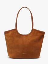 Sac Port paule Milan Cuir Daim Nat et nin Marron vintage MILAN