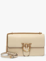 Sac Bandoulire Love Bag Icon Cuir Pinko Beige love bag icon A0F1