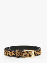 Leather Leopard Women's Belt Pieces Brown naina 17098646