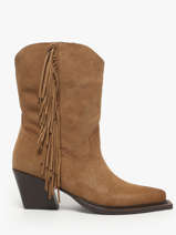 Heeled Santiago Boots In Leather Inuovo Brown women B50014