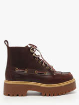 Boots Plateforme En Cuir Timberland Marron women 27YZEIW1