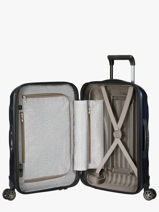 Expandable Cabin Luggage Samsonite Blue c-lite CS2007-vue-porte
