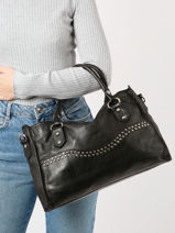 Sac Port Main Cuir Basilic pepper Noir glam BGLA22-vue-porte