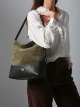 Suede Leather Serena Shoulder Bag Nathan baume Green vogue 6-vue-porte