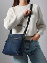 Sac Bandoulire Basic Vernis Lancaster Bleu basic vernis 514-60-vue-porte