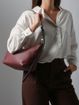 Longchamp Besace longchamp cuir Sacs port travers Violet-vue-porte