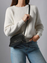 Shoulder Bag Exo Leather Lancaster Black exo 113-vue-porte