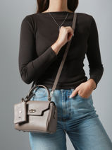 Sac Bandoulire Mademoiselle Grace Cuir Lancaster Beige mademoiselle grace 101-vue-porte