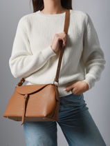Shoulder Bag Dune Gaia Leather Lancaster Beige dune gaia 104-vue-porte
