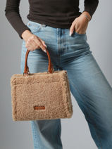 Handbag Moumoute Lancaster Beige moumoute 55-vue-porte