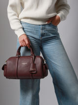 Handbag Milano Ana Leather Lancaster Violet milano ana 108-vue-porte