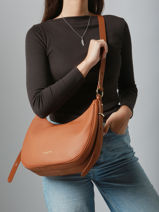 Shoulder Bag Donna Aria Leather Lancaster Beige donna aria 77-vue-porte